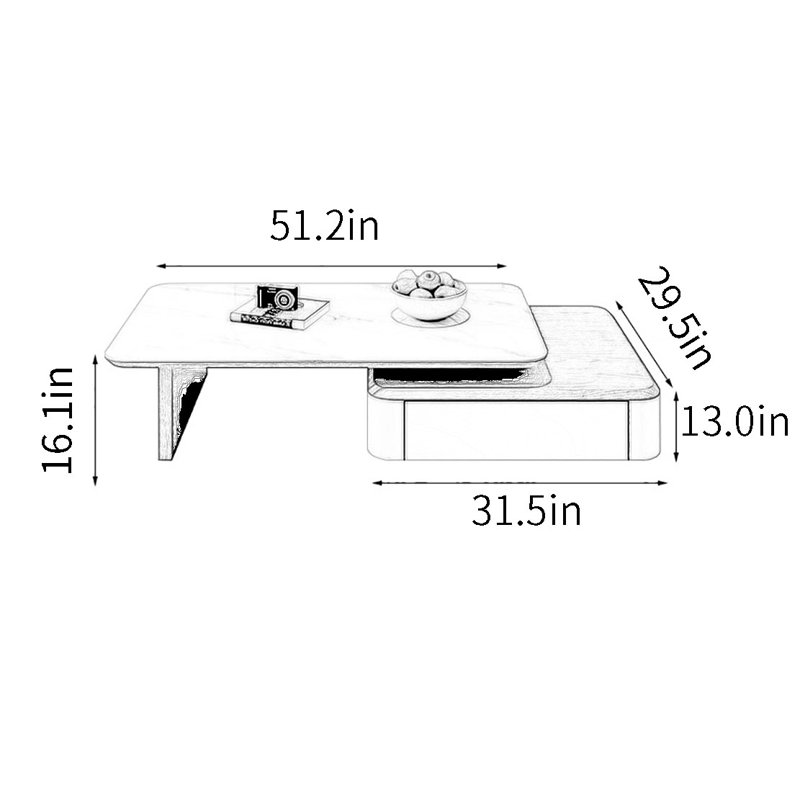 Table basse télescopique Rock