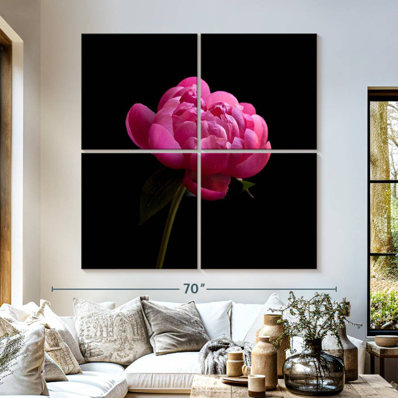 Pivoine rose foncé Harnek, H 57 po x l 57 po