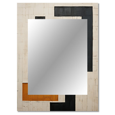 New Order Abstract Monochrome Minimalism - Geometric Decorative Wall Mirror, Modern Mirror, Printed Metal Art