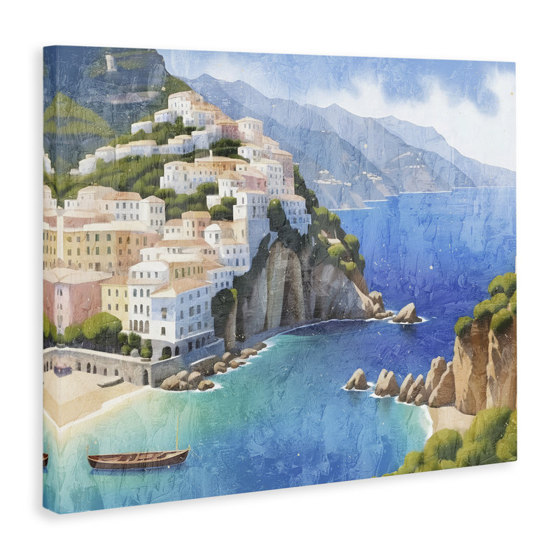 «Vibrant Coastal Seascape Canvas», conception par Kim Allen, H 24 po x l 30 po