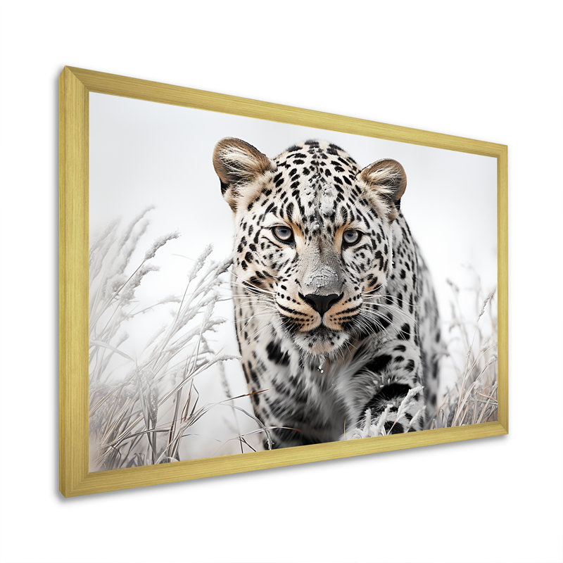 Jungle Leopard Stalk I - Leopard, H 24 po x l 32 po x P 1 po, Cadre doré simple