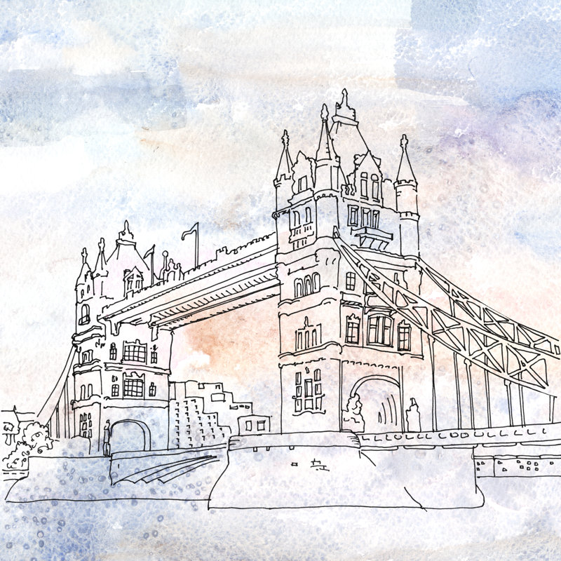 «Levo Tower Bridge In London» par Alkir, impression sur toile, H 12 po x l 12 po