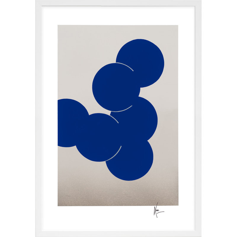 «Blue Orbit» par Lee Lessem - art mural encadré, Blanc, H 25 po x l 17,5 po x P 1,25 po