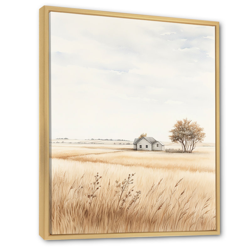 Prairie beauté dévoilée sur toile, Cadre naturel flottant, H 32 po x l 24 po
