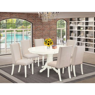 Butterfly Leaf Rubberwood Solid Wood Dining Set by East West Furniture