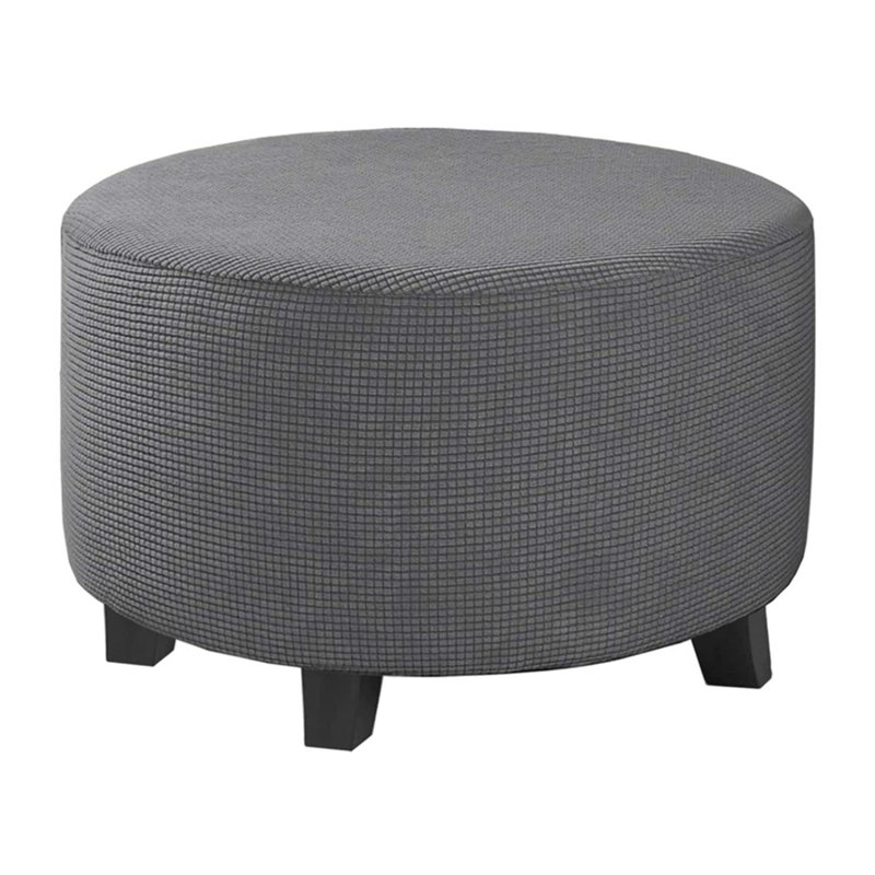 Housse extensible pour repose-pieds rond avec fond élastique, Gris