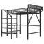 Lit mezzanine double avec bureau pliable et station de charge intégrée