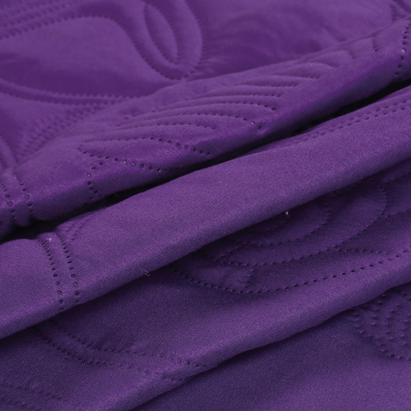 Ensemble de couvre-lit réversible Pinsonic, Couvre-lit de très grande taille et 2 taies déco, Mauve