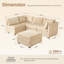 Canapé modulaire rembourré 5 pièces Kustas-116582961