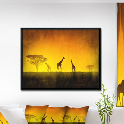Coucher de soleil africain sur toile, reproduction de paysage panoramique - aura de coucher de soleil africain