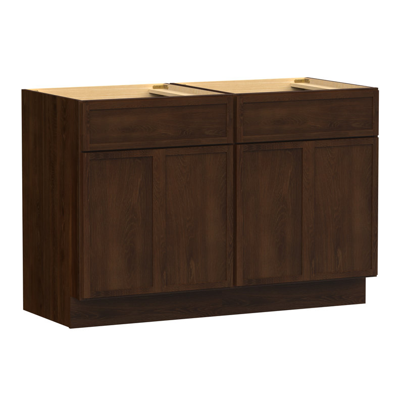 Base de meuble-lavabo double 48 po seulement, Brun