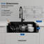 Évier de cuisine en acier inoxydable de calibre 16 avec cuve à tablier frontal noir L 36 po x l 22 po avec accessoires-128860414