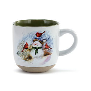 Tall Ceramic Holiday Travel Mug stay Jolly My Friends 16oz Lori