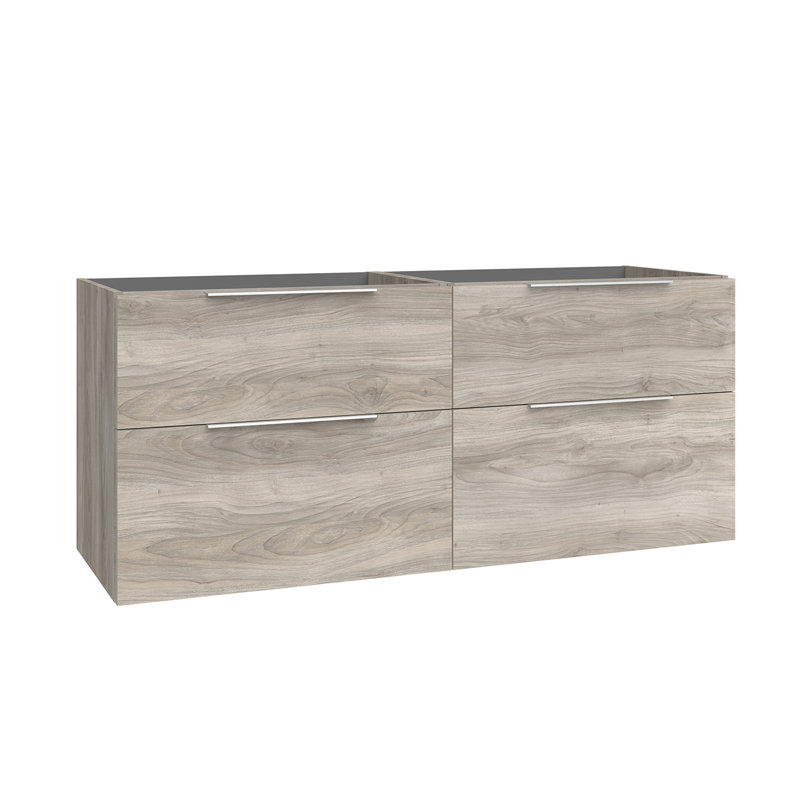 Base de meuble-lavabo double mural 54,3 po Dalia seulement, Pin gris