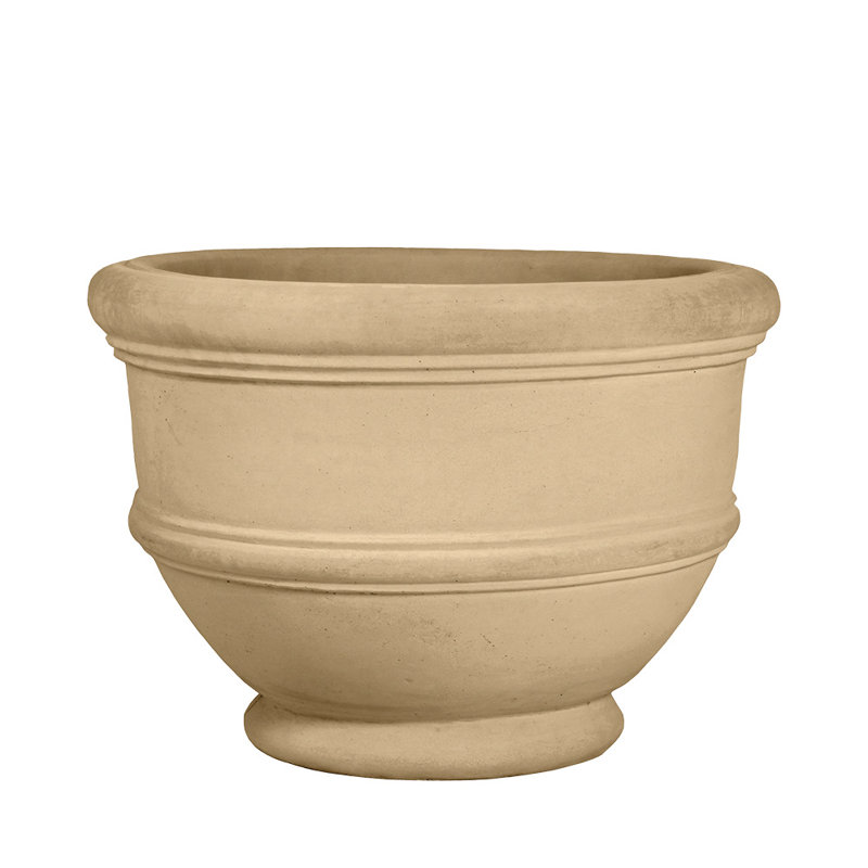Jardinière à bandes de 61 cm (24 po) - Finition naturelle - Grès, 17" H x 24" W X 24" D, Tan