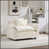 Tissu beige, plastique, acier, bois sélectionné