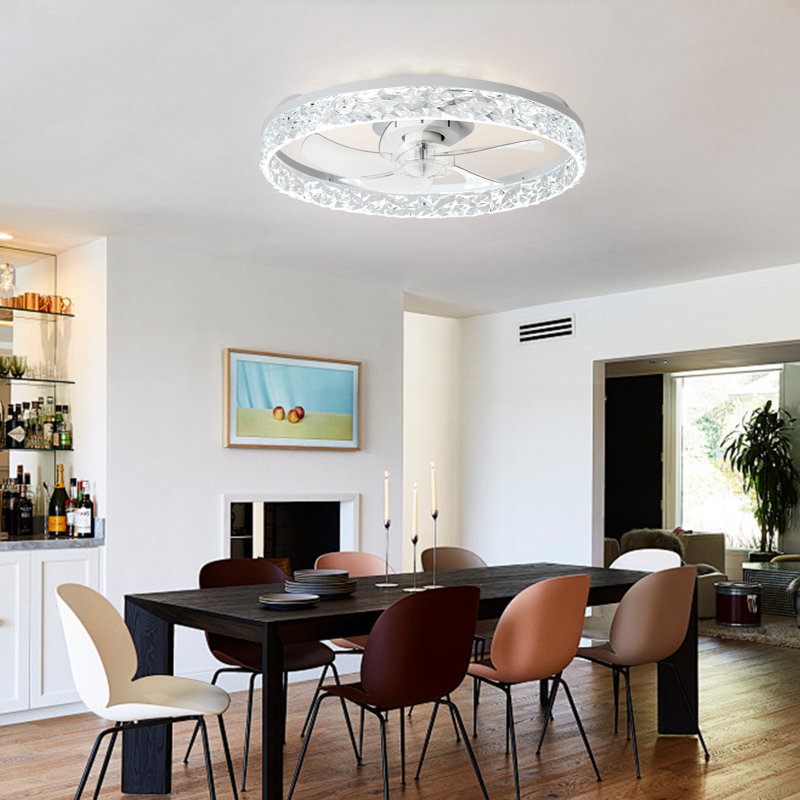 16 Inch Low Profile Ceiling Fan with Light, Ultra-Quiet, App & Remote Control, Dimmable 3 CCT LED, Flush Mount for Bedroom，in White