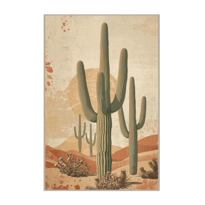 Tapis beige moelleux moelleux de style rustique rétro Saguaro Country - reliure beige
