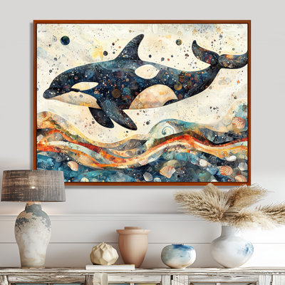 «Hardeman Canadian Whale On Coastal Collage II», art mural baleine