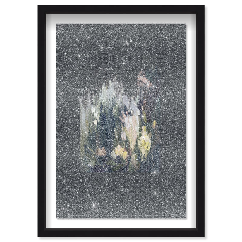Midnight Flowers II Shadowbox Abstract Print by Oliver Gal, Black Frame, 10 x 15, 17.5"H x 25.5"W, Black Shadowbox