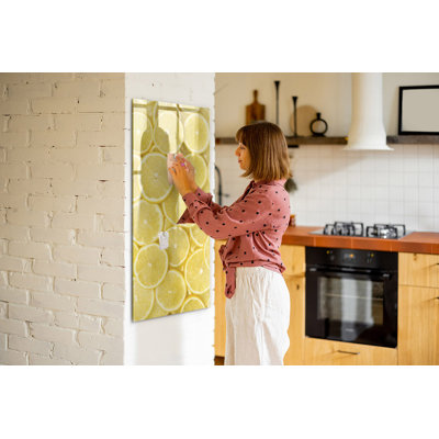 Lemon Slices Magnetic Wall Mounted Dry Erase Board
