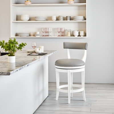 Hanover Solid Rubber Wood Swivel Counter And Bar Stool