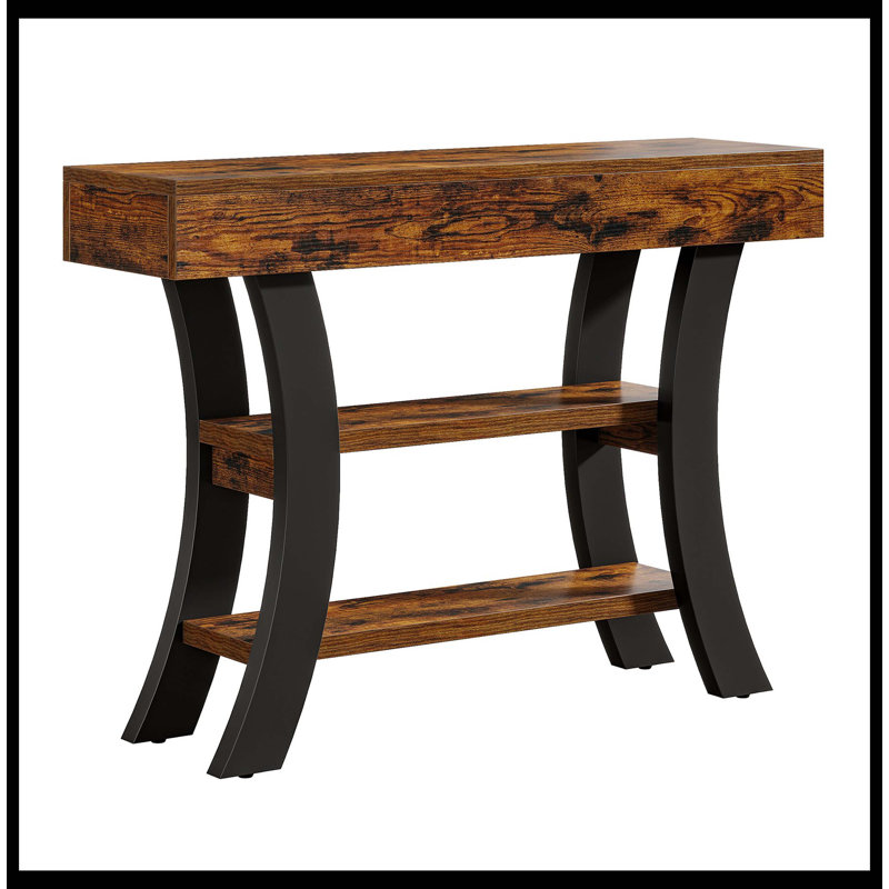 41" Console Table, Sofa Entryway Table With Storage Shelves