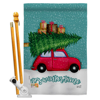 Ensemble de drapeaux 40 x 28 po It's Winter Time