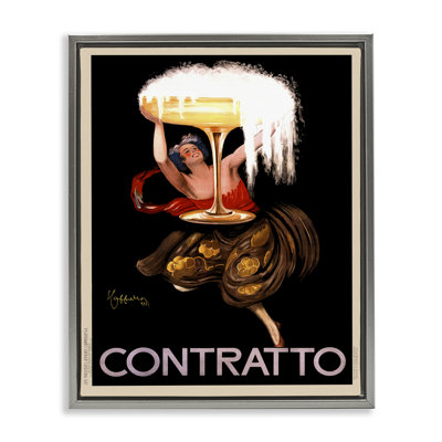 Art mural rétro sur toile flottante Contratto & Woman, design par Leonetto Cappiello