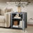 Farmhouse Nightstand Side Table With Electrical Outlets Charging Station,Bedside Table With Open Shelf And Barn Door Storage For Bedroom Room-884683000-884683002