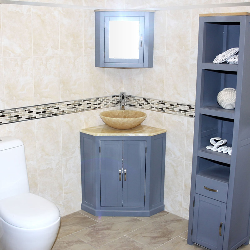 Aniston 550mm Single Bathroom Vanity with Vessel Stone Basin