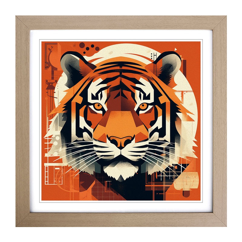 Tiger Constructivism - Framed Print, Oak