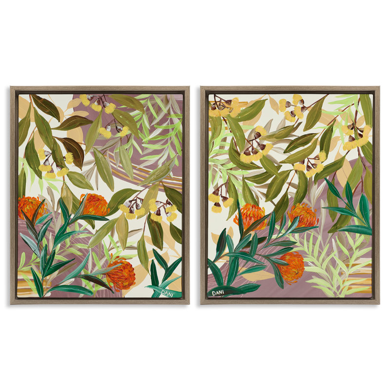 Ensemble de 2 cadres flottants Walk With Me Botanicals, design par Dani Heyward, H 31 po x l 25 po