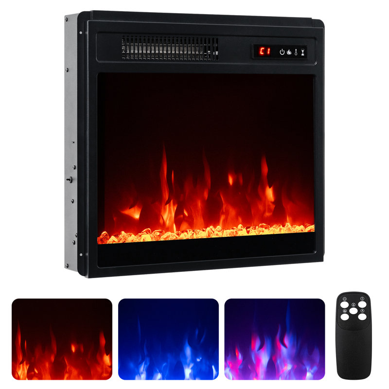 Metro Lane 50.46cm W Black Electric Fireplace