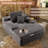 Hogle 48.42'' Wide Upholstered Plush Corduroy Chaise Lounge Sofas With Pillows And Armrests, No Assembly Required -1638373106
