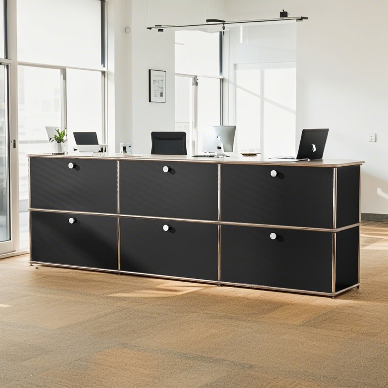 Modern Modular Metal Storage Cabinet with Adjustable Shelves, Multipurpose Office Storage Organizer with Soft-Close Doors, Heavy-Duty Steel Cabinet for Home Office, Living Room, Entryway or Kitchen