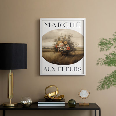 Vintage Floral Print II Framed Print - Solid Wood