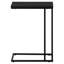Table d'appoint avec plateau en stratifié noir pour le salon, la chambre à coucher et le bureau en métal