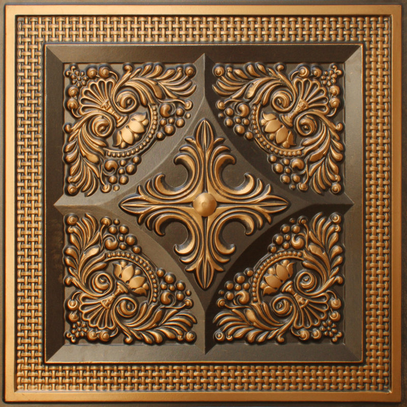 Carreau de plafond en PVC 2 pi x 2 pi Falkirk Perth, Or antique