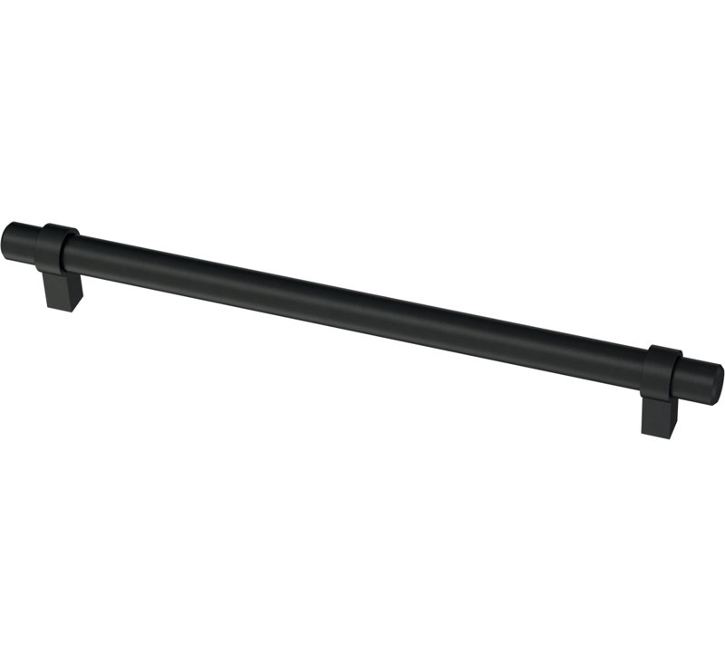 Matte Black Modern Brass Bar Drawer Pulls with Mounting Hardware