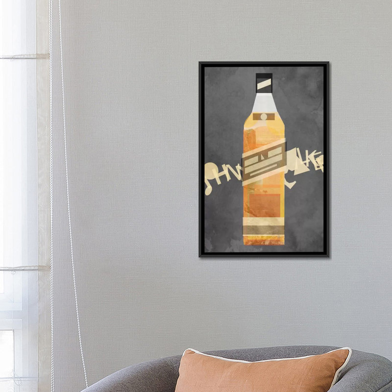 " Walker " by 5by5collective, Black Framed Canvas, 26" H x 18" W x 1.5" D, No Mat