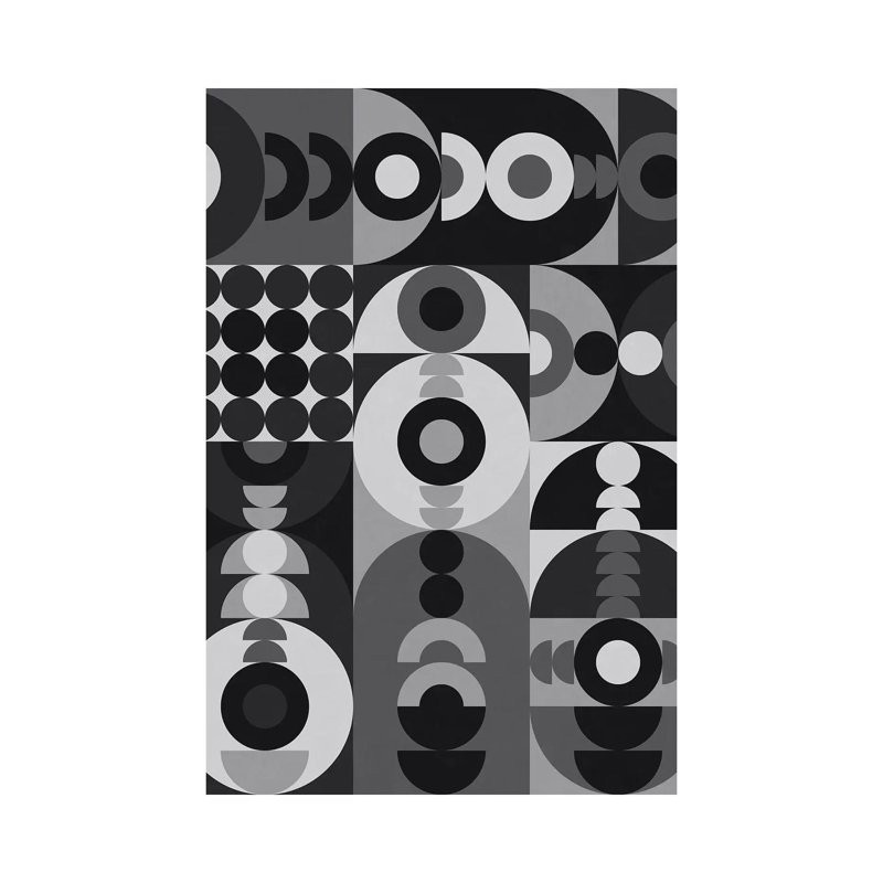 Geometry Games V - Black Palette by Alisa Galitsyna - Wrapped Canvas Gallery-Wrapped Canvas Giclée, 20.32 cm H x 30.48 cm W