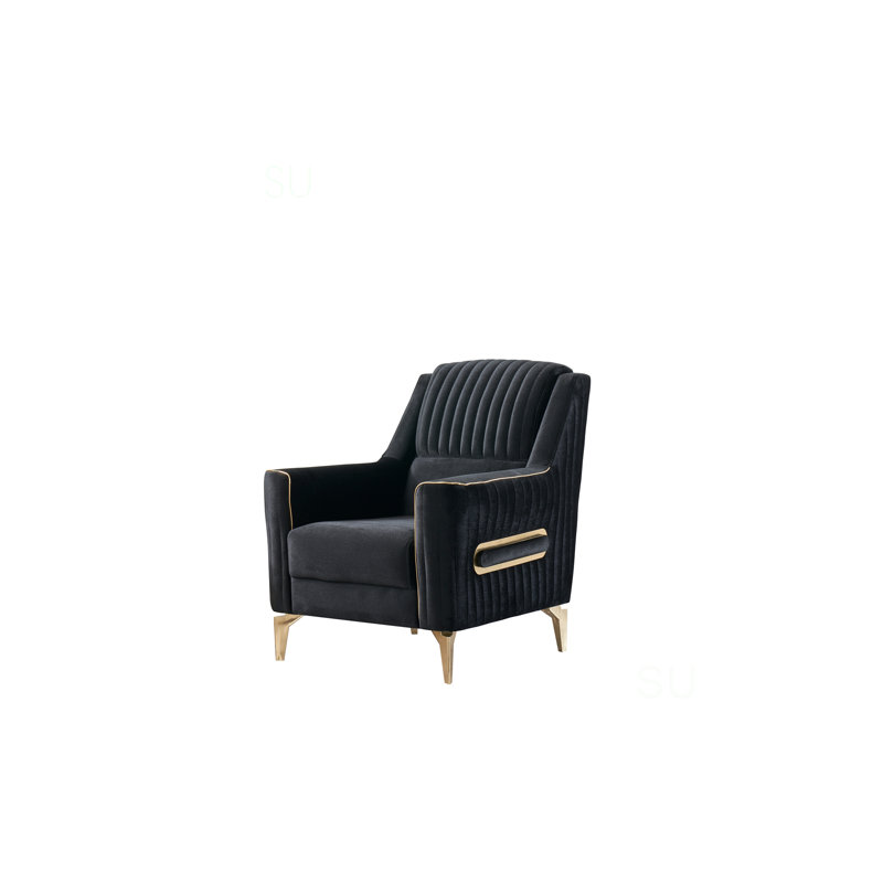 Chaise rembourrée en tissu et velours Melody