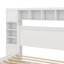 Lit double en bois avec tablettes et prises de courant polyvalentes-375402636