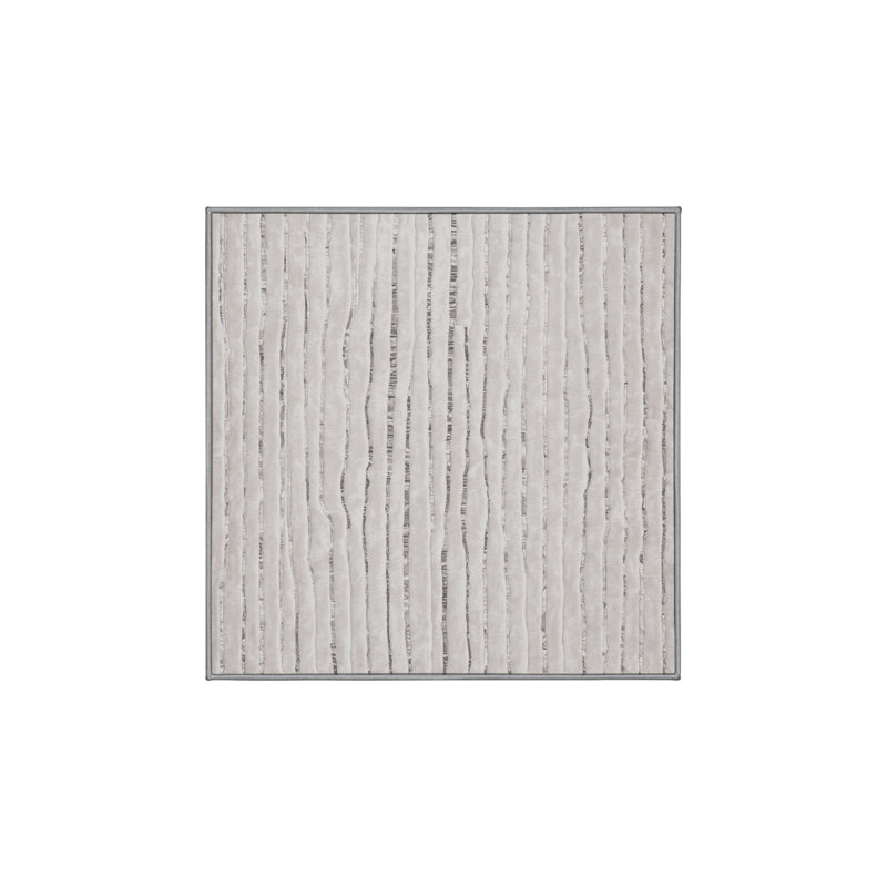 Tapis gris soyeux et moelleux, Carré 5 pi