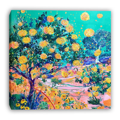 Golden Orchard Dream Wrapped Canvas Wall Art