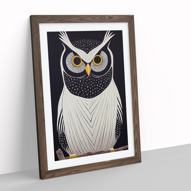 The Unusual Owl - Framed Print, Walnut, 46cm H x 34cm W x 2cm D