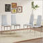 Chaise de salle à manger en polyuréthane gris clair de style moderne avec pieds argentés - ensemble de 4-136562124-136562126