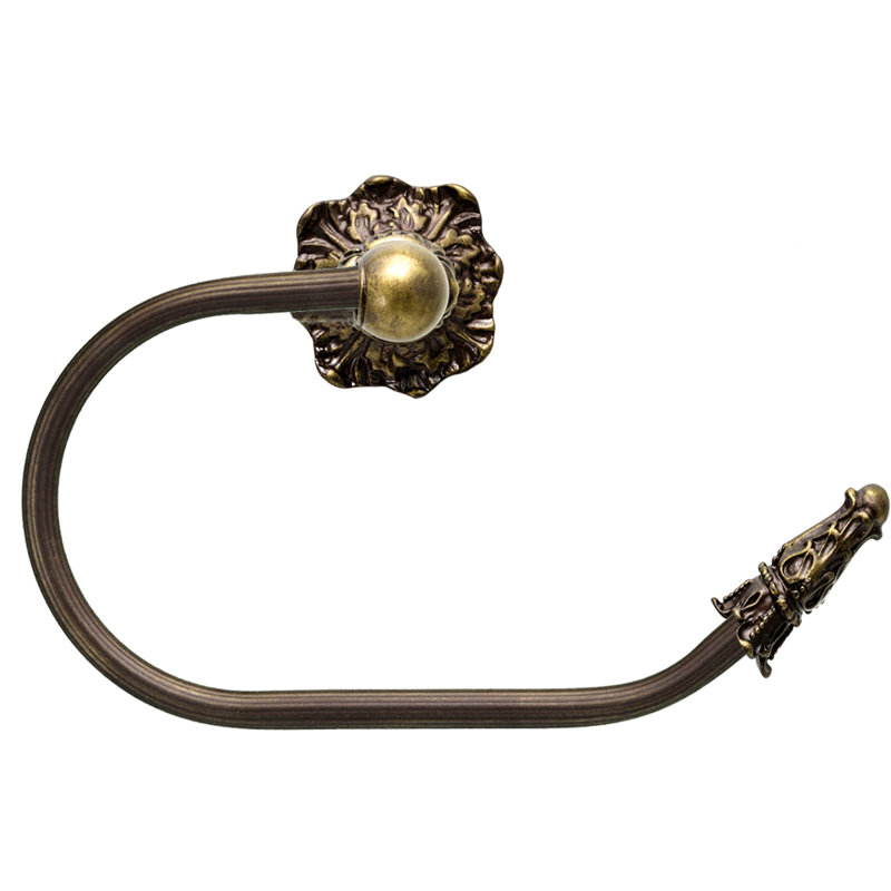 Acanthus swing tissue reeded ring right Renaissance style in Gilded Mercury, Antique Brass