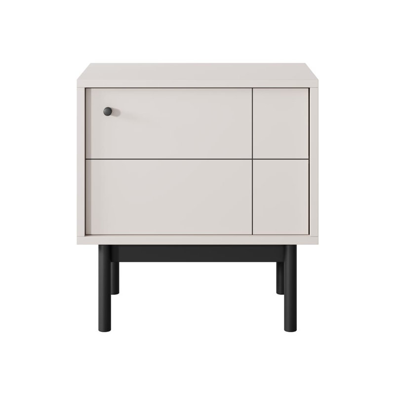 Japandi 54cm W Manufactured Wood Bedside Table, Cashmere